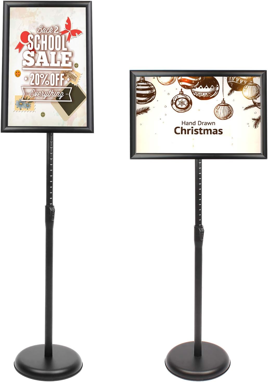 Adjustable floor sign holder
